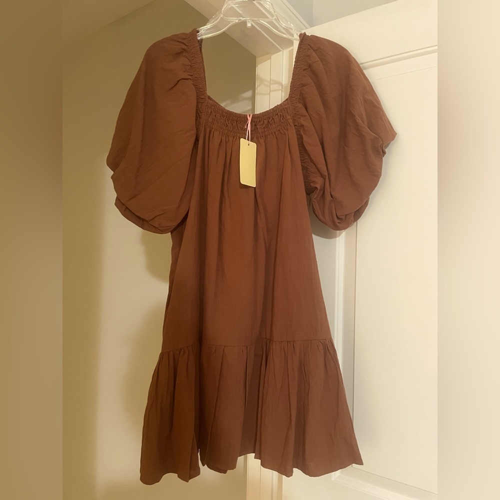 Brown mini dress